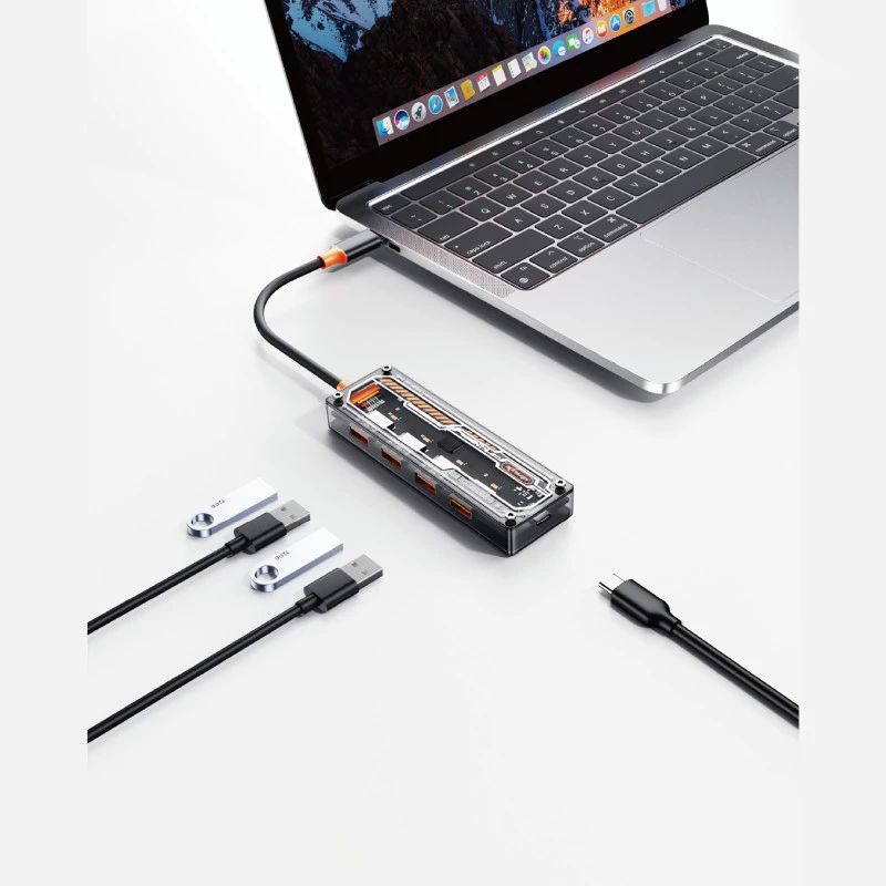 Hub USB Tipo-C 3.0 Knup KP-HB505 – 4 Portas, 5Gb/s e Alimentação Extra